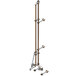 A T&S metal mop sink faucet with 4 arm handles and an elevated vacuum breaker.