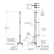 A diagram of a pipe system with wall brackets and a faucet with 4 arm handles.