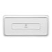 A rectangular white porcelain tray with a smooth surface and slightly raised edges.