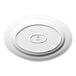 An oval wide rim porcelain platter in warm white.