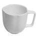 A case of 12 Ariane warm white porcelain cups with handles.