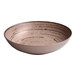 An Ariane Tornado round deep porcelain plate with a speckled surface and a brown and white design.