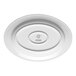 An oval white embossed wide rim platter.