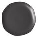 A charcoal grey Ariane porcelain plate with circular dots on a white background.