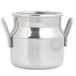 An American Metalcraft stainless steel milk can creamer with a handle.