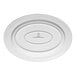 An oval white porcelain platter with a wide rim.