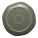 An Ariane Earth mist green porcelain plate with grey dots and a white border.