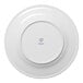 A round, warm white porcelain plate with a wide rim, shown from the bottom with the Ariane logo at the center.