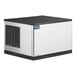 A commercial air-cooled modular half cube ice machine with a stainless steel exterior.