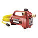 A red and yellow Liberty water transfer pump with black label.
