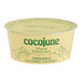 A 4 oz container of Cocojune organic cultured coconut yogurt alternative in lemon elderflower flavor.