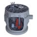 A grey Liberty Pump PRO380-Series sewage system with red and black objects inside.