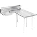 A stainless steel L-shape dishtable by Advance Tabco.