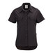 A women's black short sleeve work shirt with button front and two chest pockets in size 2XL.