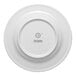 A white round porcelain plate with an embossed wide rim, shown from the bottom with the Ariane brand logo.