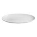 A warm white oval porcelain coupe plate.