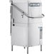 A commercial high temperature door-style electric dishwasher with a booster heater.