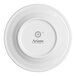 A white round porcelain plate with an embossed wide rim, shown from the bottom with the Ariane brand logo.