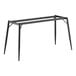 A black metal rectangular table base with four angled legs designed for standard height tables.