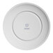 A round, warm white porcelain coupe plate with a smooth, rimless design.