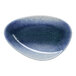A small blue and white ombre triangular porcelain coupe plate.