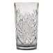 A clear, intricately patterned 16 oz. graphite cooler glass.