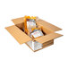A cardboard box containing two vacuum-sealed packages of Carne Azteca Pork Carnitas.
