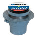 A round adjustable cast iron floor cleanout with a nickel bronze cover, 4-inch no-hub outlet, and integrated level.