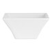 A white, square-shaped melamine bowl with a 7 oz. capacity.