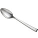A stainless steel teaspoon with a satin finish and a simple, modern design.