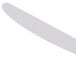 A stainless steel dinner knife with a smooth, slightly serrated edge.