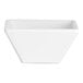 A small, white, square-shaped melamine bowl.
