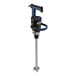 A close-up of a Waring commercial immersion blender with a black and blue handle.