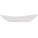A white, oval-shaped porcelain coupe plate with a satin matte finish.