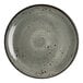 An 8-inch round coupe plate in a smoke color with a speckled design.
