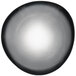 A round, dark gray porcelain plate with an organic, slightly irregular shape and a smooth gradient finish.