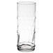 A clear 16 oz. specialty cooler glass with a textured design resembling bamboo.
