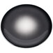A round, black porcelain coupe plate with a gradient obsidian finish.