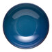 A blue terracotta salad bowl with a glossy finish.