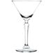 A clear 6 oz. martini glass with a classic V-shaped bowl and a sturdy stem.