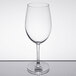 A clear, stemmed wine glass with an 18 oz. capacity.