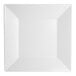 A white, square-shaped melamine plate.