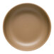 A round, sand-colored satin matte porcelain low bowl.