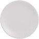 A round, white satin matte porcelain coupe plate.