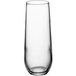 A clear, stemless flute glass with an 8.5 oz. capacity.