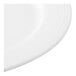 A white porcelain plate with a subtle ridged pattern along the rim.