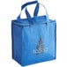 A blue ReBag reusable shopping bag with a logo on it.