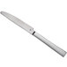 A stainless steel extra heavy weight dinner knife with a satin finish and a modern design.
