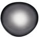 An 8 3/8 inch round obsidian-colored porcelain plate with a smooth, organic shape.
