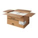 A cardboard box labeled 'Frozen Bakery Products' containing Rich's Yellow Cake with Whipped Icing in a 1/4 sheet size.